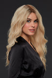 Woman with hair loss wearing a light blonde wig by Jon Renau in the style Blake Petite 