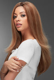 Female with thinning hair wearing the versatile human hair lace front Blake wig 