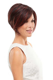 Female with hair loss wearing the bob style Ignite wig with a lace front