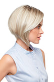 Model with hair loss showing the sleek bob style Victoria wig from Fascinations Cape Town 