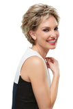 Laughing woman with hair loss wearing a short Robin Petite wig by Jon Renau South Africa 