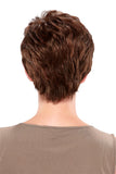 Lady showing the back of her pixie style synthetic Bree Petite wig from Fascinations South Africa