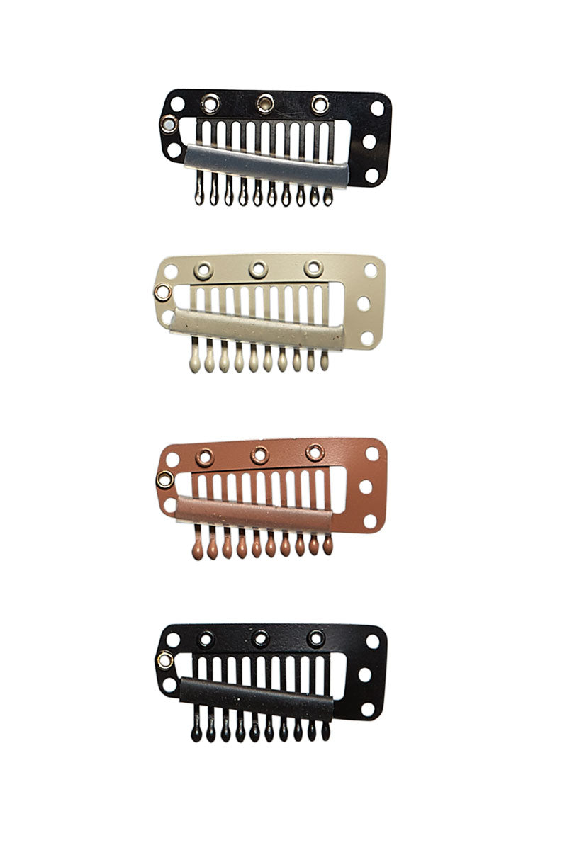Snap lock clips for wigs and hair pieces