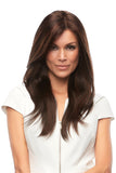 Model with thinning hair wearing a long length brunette synthetic Zara Petite By Jon Renau 