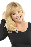 Happy woman wearing her 12 inch Easixtend Professional human hair extension kit 