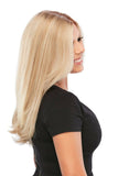Female with balding showing the light blonde Spirit Remy human hair by Jon Renau Cape Town 