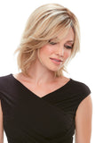 Model with Fine hair wearing the Top Form Remy human hair topper by Jon Renau 