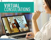 Lady in the process of having a virtual wig fitting on a computer