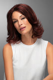 Model with fine hair wearing her Carrie shoulder length bob wig 