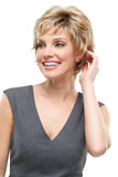 Smiling woman with hair loss wearing the Chelsea wig by Jon Renau 