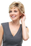 Smiling woman with hair loss wearing the Chelsea wig by Jon Renau 