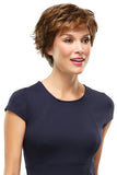Model wearing her stunning short shag style Chelsea wig to cover her thinning hair 
