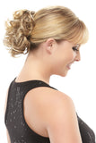 Young woman with fine hair wearing her blonde Classy elasticated Classy ponytail