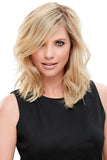 Young woman with balding is wearing a light blonde natural looking Easipart hair topper
