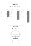 Diagram showing the different lengths the Easipieces clip in extensions come in from Fascinations 
