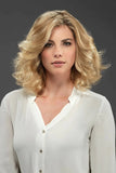 Female with hair loss wearing the Euro Carrie human hair wig by Jon Renau 