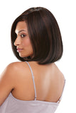 Lady with progressive hair loss showing her Haute synthetic wig by Jon Renau 