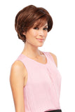 Woman with progressive hair loss wearing the heat friendly Heat wig by Jon Renau 