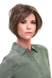 Woman with advanced hair loss wearing the heat treatable Ignite Large wig by Jon Renau 