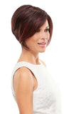 Female with hair loss wearing the bob style Ignite wig with a lace front 