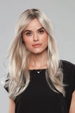 Woman with balding wearing her Laura Long Length Lace Front Wig by Jon Renau 