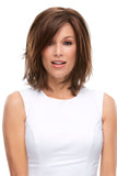 Woman with progressive hair loss wearing a bob style Rosie wig by Jon Renau 