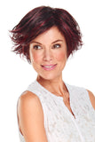 Lady with hair loss wearing a Mariska wig with a lace front 