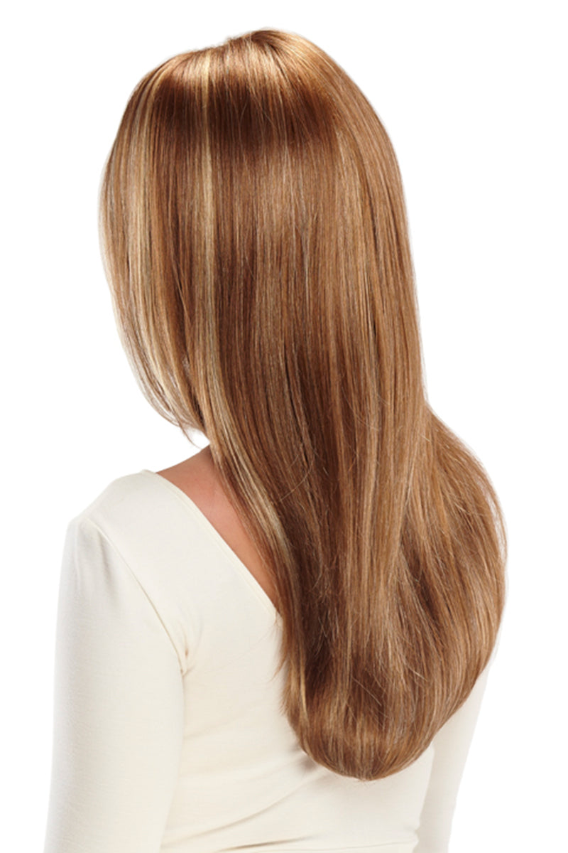 Female with hair loss showing the back of the long length Zara wig from Fascinations Cape Town 