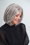 Lady with hair loss showing the side profile of the Kristen Grey Bob Wig by Jon Renau