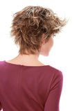 Model with hair loss showing the back of the short style Meg wig 