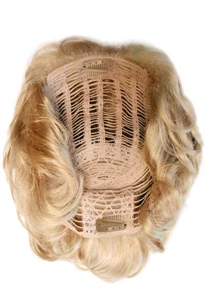 Straight blonde synthetic Playmate hair piece by Jon Renau 