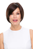 Woman with Alopecia wearing her Posh Mono top Pixie Wig