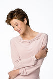 Happy woman with progressive hair loss wearing a short curly heat-resistant synthetic Rita wig 