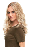 Woman with complete hair loss showing the Sarah wig in a blonde shade by Jon Renau South Africa
