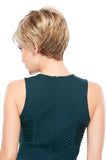 Model showing the back of the short style synthetic Allure large cap wig 