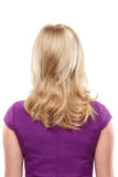 Young woman with balding showing the back of the Top Notch hair topper from fascinations 