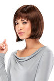 Lady with hair loss wearing a brunette Blair synthetic wig 