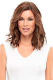 Woman with hair loss adding volume to her hair by wearing her Easipart HD 12 Inch topper