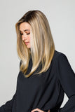 Female with hair fall wearing the 18 Inch heat friendly Easipart Medium blonde hair topper 