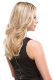 Model with Alopecia showing the back of her Easipart XL 12 Inch heat defiant hair topper 