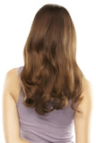 Young woman wearing Easivolume 18 inch clip in extensions by Jon Renau 