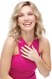 Laughing woman with advanced stage hair loss wearing her Scarlett wig with Smartlace technology